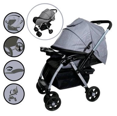 COCHE PARA BEBE DE PASEO EBABY GRIS