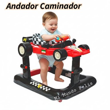 ANDADOR EBABY PARA BEBE CON ASIENTO GIRATORIO Y CAMINADOR DELMI ROJO