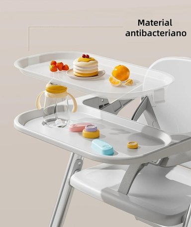 SILLA DE BEBE PARA COMER PLEGABLE PORTATIL GRIS - 3