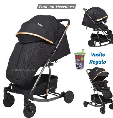 COCHE PARA BEBE FUNCION MECEDOR ROCKING  NEGRO
