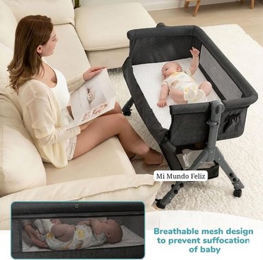 CUNA INFANTI BETTER GRIS COLECHO PARA BEBE DELUXE - 2