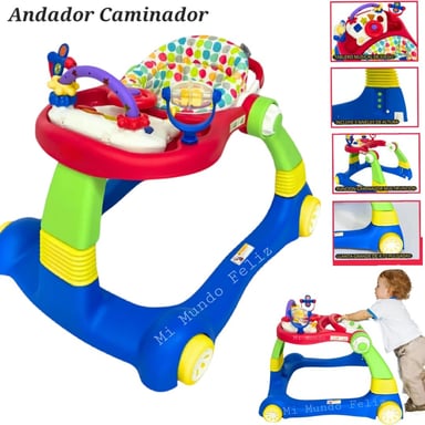 ANDADOR BABY BEBE 2 EN 1 CAMINADOR MUSICAL ROJO - 1