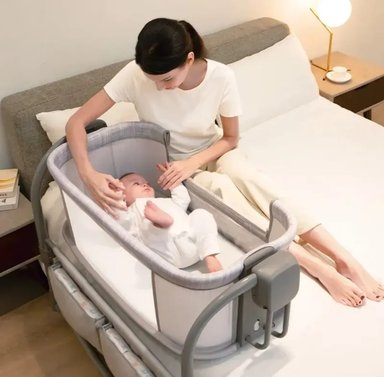 CUNA PARA BEBE CON MECEDOR ELECTRICO TULL BLUETOOTH - 2