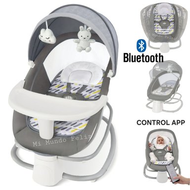 MECEDORA PARA BEBE AUTOMATICA DELUXE BLUETOOH 4 EN 1 GRAY