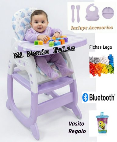 SILLA DE COMER PARA BEBE DELUXE RAIMBOW