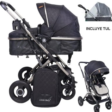 COCHE MOISES PARA BEBE SILVER DELUXE NEGRO