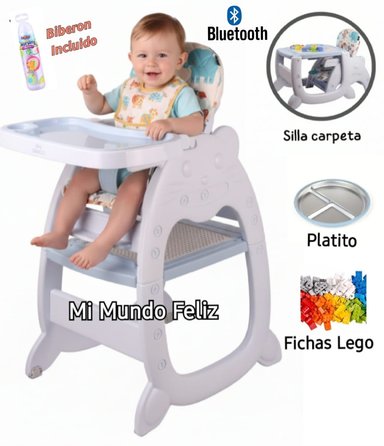 SILLA DE COMER PARA BEBE ZOO CELESTE 2026