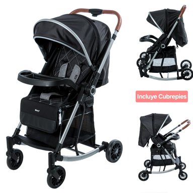 COCHE MECEDOR PARA BEBE RECLINABLE BLACKING BABY