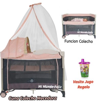 CUNA CORRAL MECEDORA PARA BEBE COLECHO PALOROSA NEW