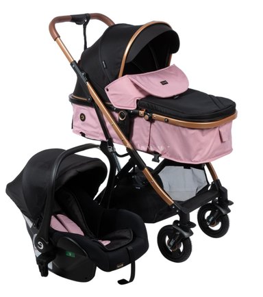 COCHE MOISES PARA BEBE SISTEMA PORTABEBE ROSADO