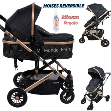 COCHE MOISES PARA BEBE REVERSIBLE BLACKING NEW