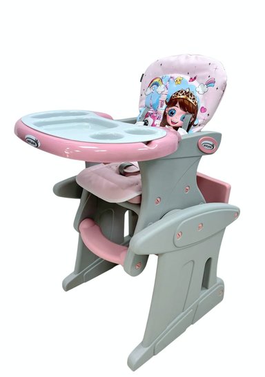 SILLA DE COMER PARA BEBE ESTRUCTURA REFORZADA CON ACCESORIOS ROSADO - 2
