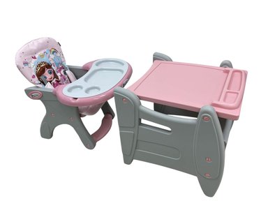 SILLA DE COMER PARA BEBE ESTRUCTURA REFORZADA CON ACCESORIOS ROSADO - 3
