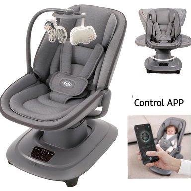 SILLA MECEDORA PARA BEBE ELECTRICA PREMIUM MODOS BALANCEO GRAY