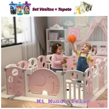 CORRAL CERCO VALLA CON CENTRO DE ACTIVIDADES ELEFANTITO ROSA