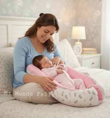 NIDO COLECHO PARA BEBE CON ALMOHADITA ROSADO