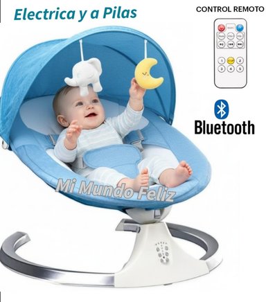 MECEDORA DE BEBE MUSICAL CON CONTROL BLUETOOTH AZUL