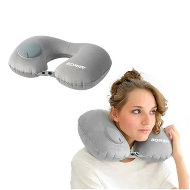 ALMOHADA DE CUELLO BOMIDI U02 GRIS INFLABLE
