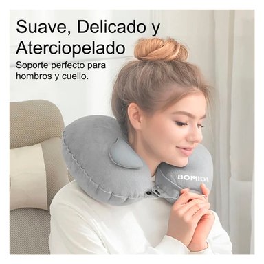 ALMOHADA DE CUELLO BOMIDI U02 GRIS INFLABLE - 3