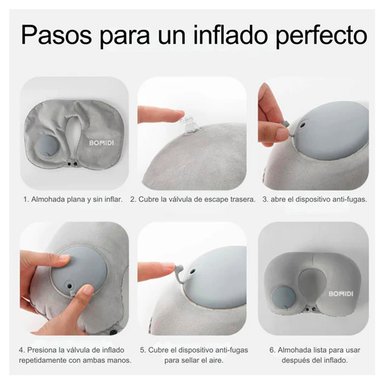 ALMOHADA DE CUELLO BOMIDI U02 GRIS INFLABLE - 5