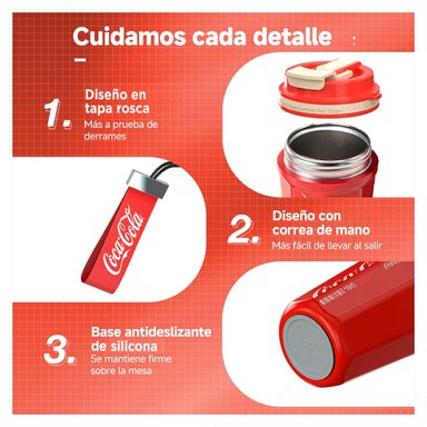 TERMO GERM ROMBO COCACOLA BLANCO 550ML ACERO INOXIDABLE - 5