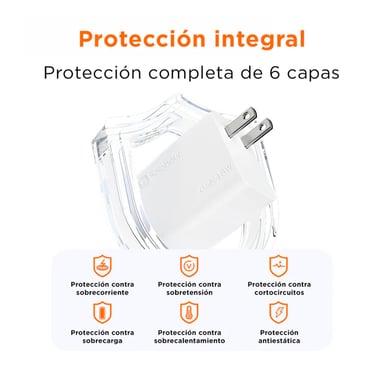CARGADOR RÁPIDO SOLOHOUR GAN 45W CON CABLE USB-C A USB-C BLANCO - 4