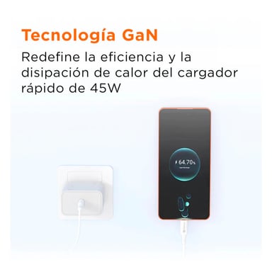 CARGADOR RÁPIDO SOLOHOUR GAN 45W CON CABLE USB-C A USB-C BLANCO - 6