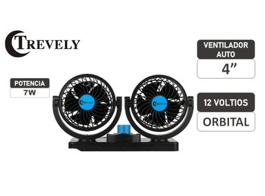 VENTILADOR PARA AUTO 4' TREVELY CT-400 -  12 VOLTIOS