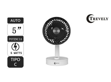 Ventilador recargable 5' TREVELY VT-05 - BLANCO - 5W