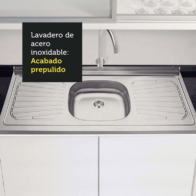 LAVADERO MADESA G53120TR001.1 COCINA 120 X 52 CM ACERO INOXIDABLE - 4