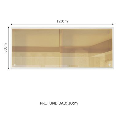 ALACENA MADESA G2512509PRRF 2 PUERTAS CORREDIZAS DE CRISTAL 120CM - 2