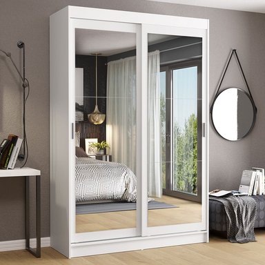 ROPERO MADESA 10972E TOKIO CORREDIZAS ESPEJO 2 PUERTAS 2 CAJONES MARRON