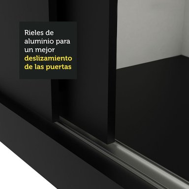 ROPERO MADESA 10972E TOKIO CORREDIZAS ESPEJO 2 PUERTAS 2 CAJONES MARRON - 6