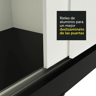 ROPERO MADESA 10972E TOKIO CORREDIZAS ESPEJO 2 PUERTAS 2 CAJONES MARRON - 6