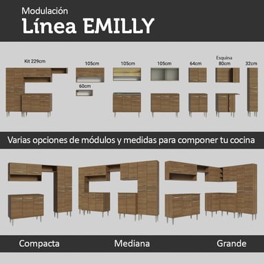 MUEBLE DE COCINA MADESA GREM2290025Z 5 REPISAS 1 CAJÓN EMILLY 229 CM - 9