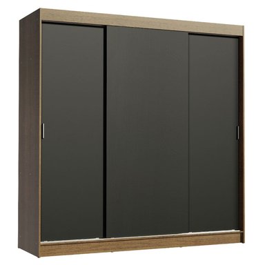 ROPERO RENO 3 PUERTAS CORREDIZAS 4 CAJONES - MARRÓN/NEGRO