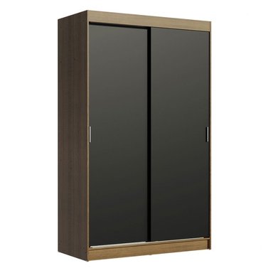 ROPERO TOKIO 2 PUERTAS CORREDIZAS 2 CAJONES - MARRÓN/NEGRO