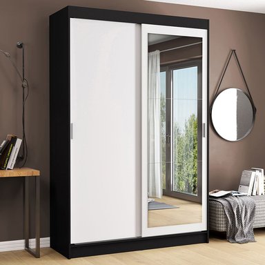 ROPERO MADESA 10971E TOKIO CORREDIZAS 1 ESPEJO 2 PUERTAS 2 CAJONES BLANCO