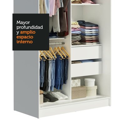 ROPERO MADESA 10971E TOKIO CORREDIZAS 1 ESPEJO 2 PUERTAS 2 CAJONES NEGRO - 5