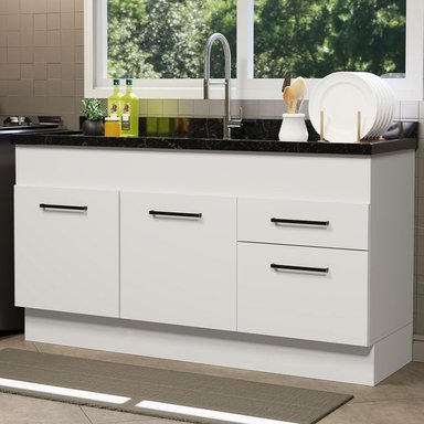 MUEBLE DE COCINA AGATA 150 CM (MOSTRADOR PARA LAVADERO) - BLANCO