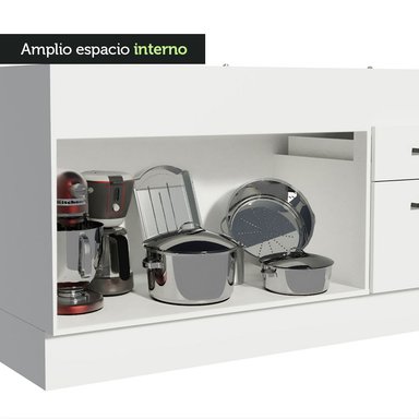 MUEBLE DE COCINA AGATA 150 CM (MOSTRADOR PARA LAVADERO) - BLANCO - 5
