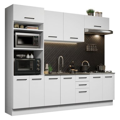 MUEBLE DE COCINA MADESA GRAG270001 3 CAJONES ALACENA AGATA SIN LAVADERO 270 CM | GRIS