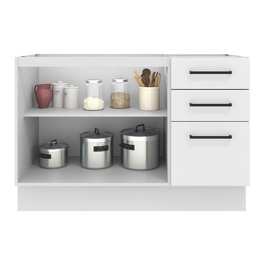 MUEBLE DE COCINA AGATA 120 CM - MOSTRADOR PARA LAVADERO - BLANCO - 3