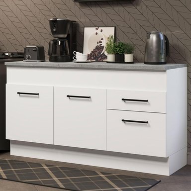 MUEBLE DE COCINA MADESA AGATA 2 CAJONES 150 CM MOSTRADOR PARA FREGADERO CON ENCIMERA - 2