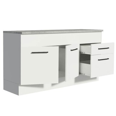 MUEBLE DE COCINA MADESA AGATA 2 CAJONES 150 CM MOSTRADOR PARA FREGADERO CON ENCIMERA - 4
