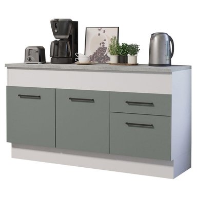 MUEBLE DE COCINA MADESA AGATA 2 CAJONES 150 CM MOSTRADOR PARA FREGADERO CON ENCIMERA - 1