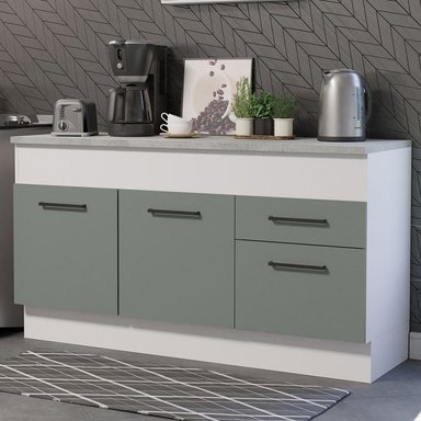 MUEBLE DE COCINA MADESA AGATA 2 CAJONES 150 CM MOSTRADOR PARA FREGADERO CON ENCIMERA - 2
