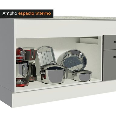 MUEBLE DE COCINA MADESA AGATA 2 CAJONES 150 CM MOSTRADOR PARA FREGADERO CON ENCIMERA - 6