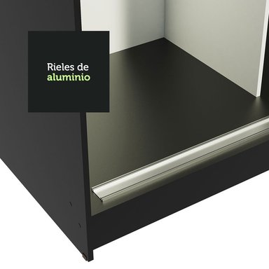 ROPERO RENO 3 PUERTAS CORREDIZAS 4 CAJONES - NEGRO - 4