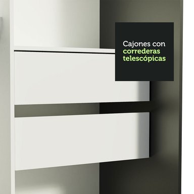 ROPERO RENO 3 PUERTAS CORREDIZAS CON ESPEJOS - NEGRO/MARRÓN - 3
